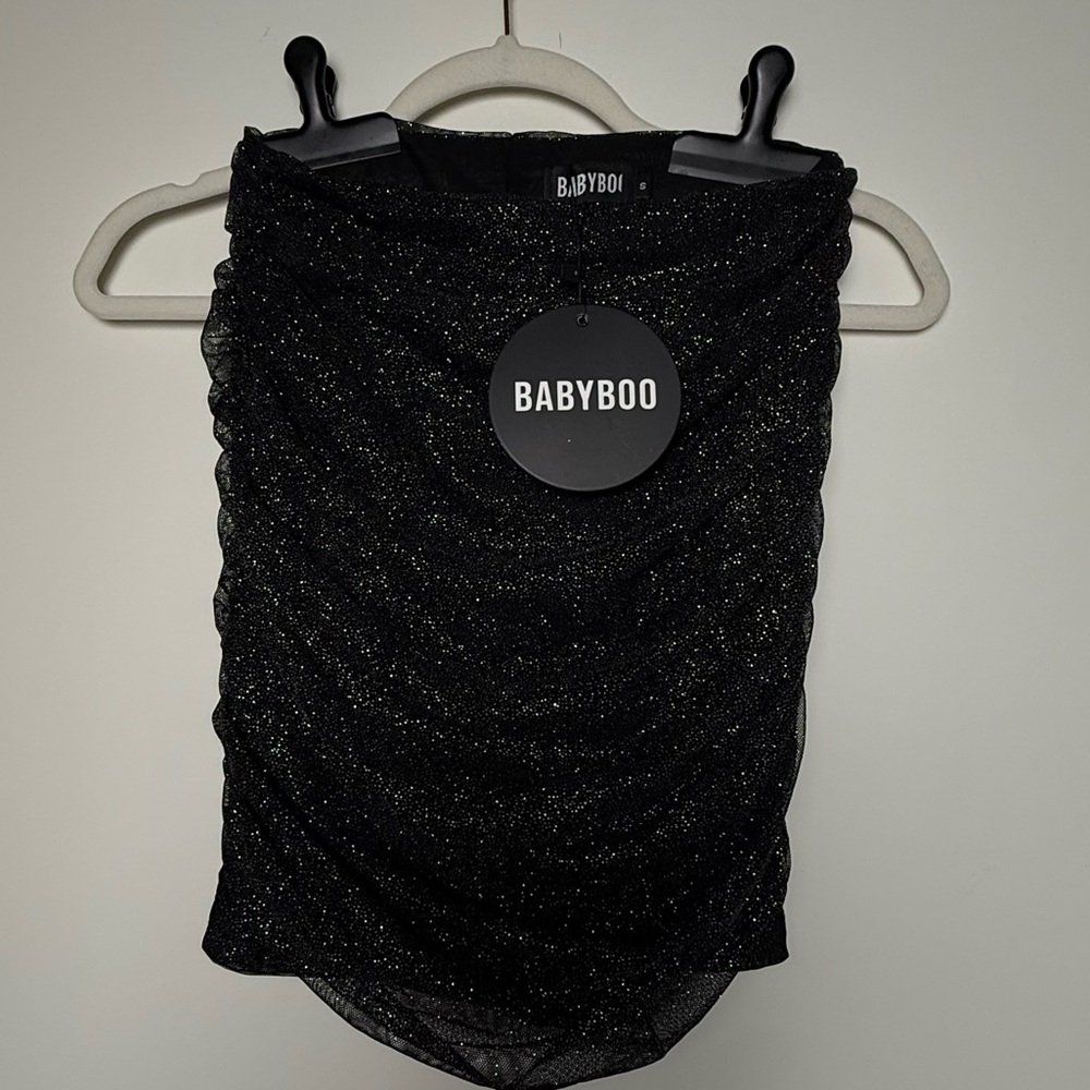 Babyboo Black Glitter Tube Top